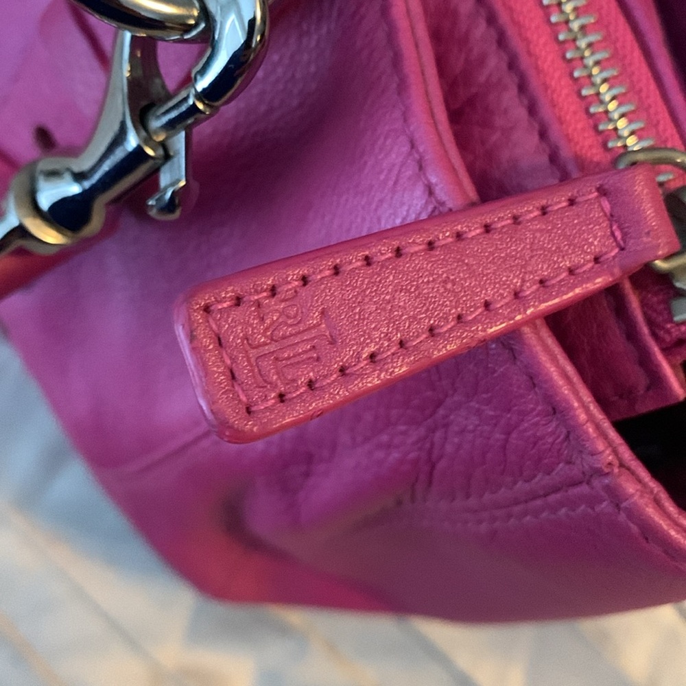 Lauren Ralph Lauren hot pink leather handbag purse - Picture 5 of 12